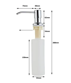 Dozownik do płynu do naczyń chrom 330 ml – napełniany od góry, elegancki element przy zlewozmywaku
