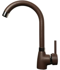 Zlewozmywak jednokomorowy VIVA brąz metalik + bateria NOON