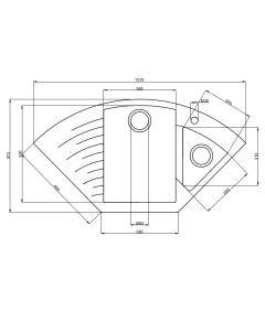 Zlewozmywak narożny TREND brąz metalik + bateria NOON