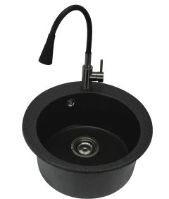 Zlewozmywak jednokomorowy VIVA grafit + bateria flex dwustrumieniowa