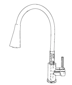 Zlewozmywak jednokomorowy VIVA czarny + bateria flex dwustrumieniowa