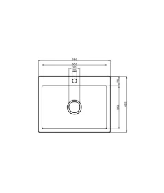 Zlewozmywak jednokomorowy ELAN czarny + bateria trójdrożna z wyciąganą wylewką + syfon czarny